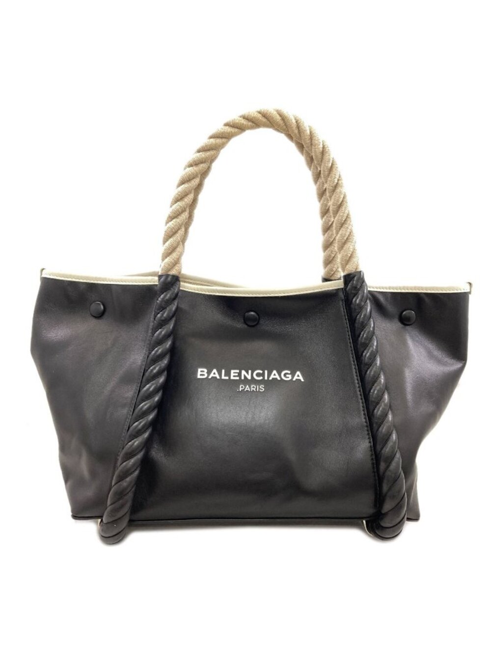 Balenciaga Navy Cabas Rope Handle Tote Calfskin